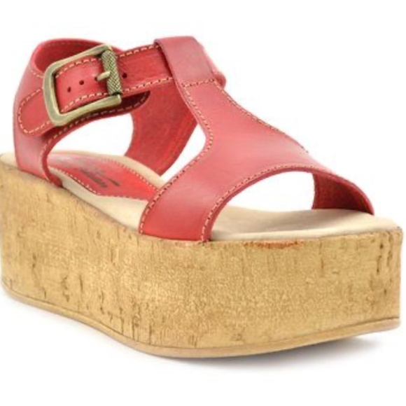 New! Sbicca Vintage Collection Womens Red Leather Strappy Wedges size 7 - Picture 7 of 7